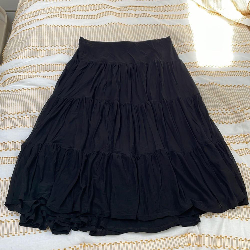 Lauren Ralph Lauren Black Boho Midi Skirt